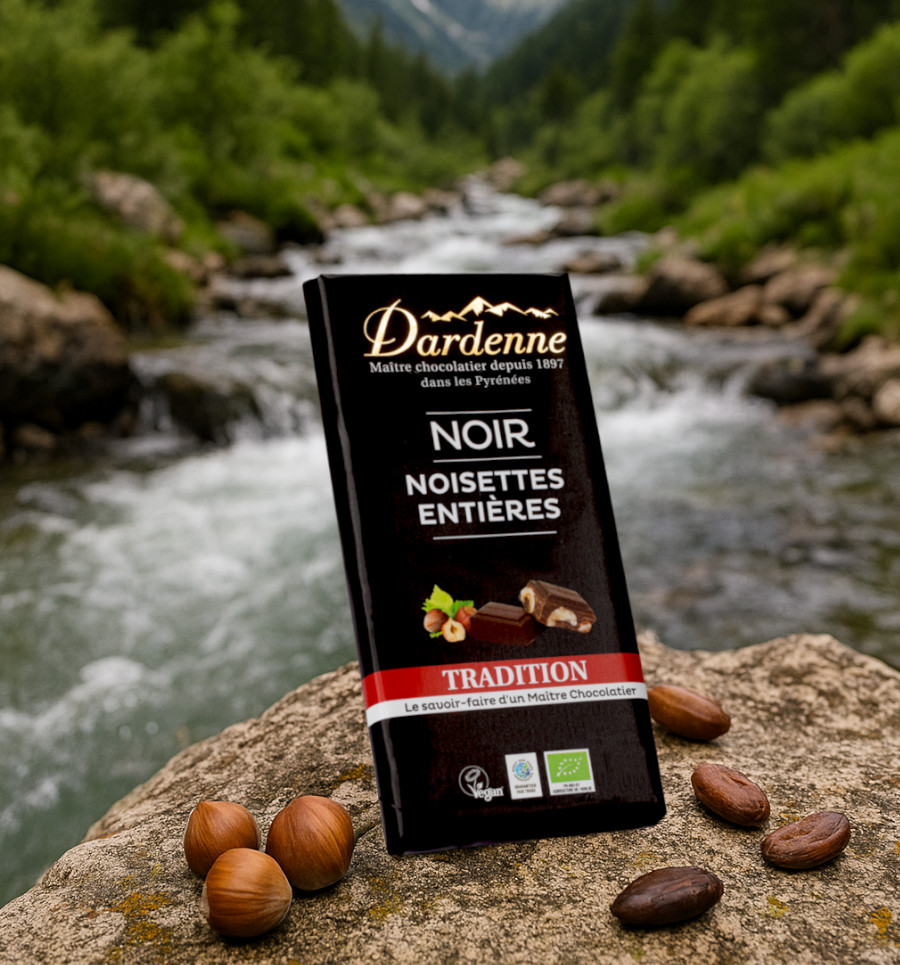 Chocolat NOIR aux noisettes entières - 120g