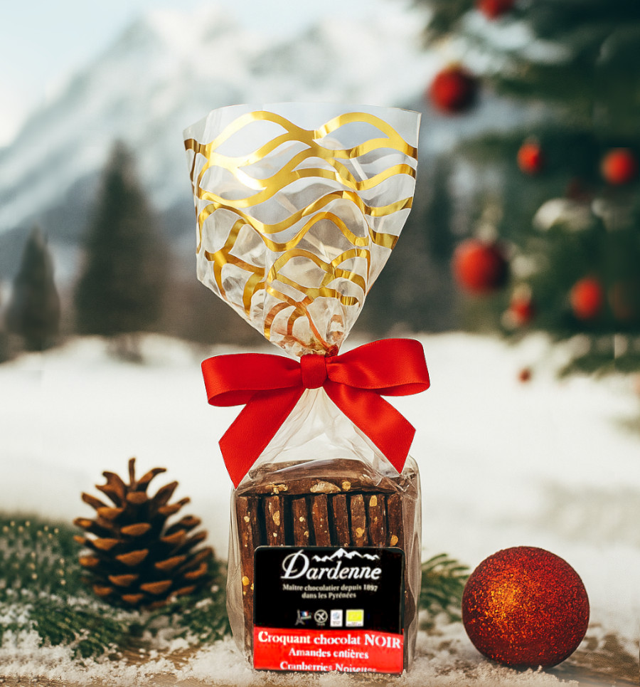 Croquants Chocolat Noir - Amandes entières, Noisettes entières, Cranberries - 180g